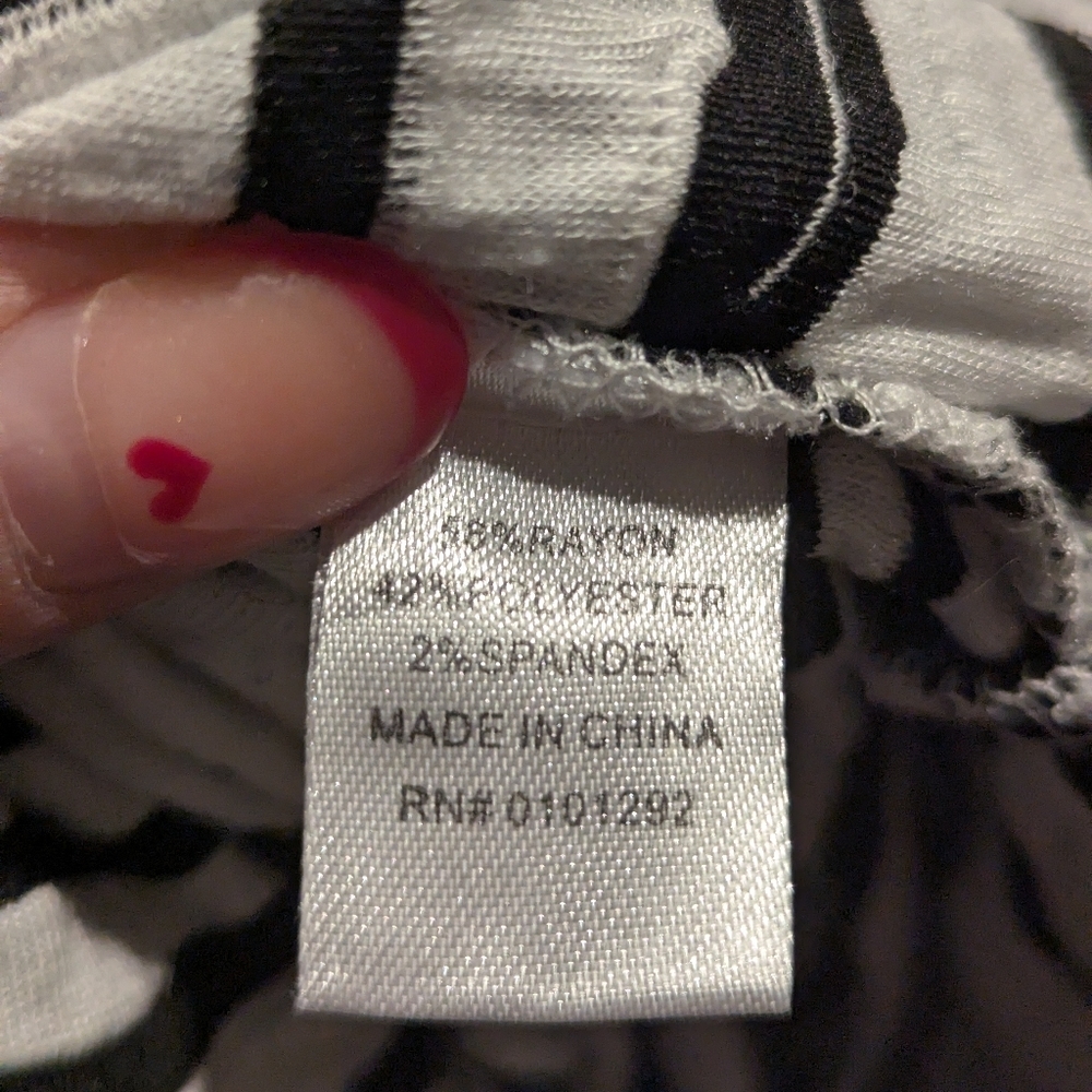 Lulu-B Cardigan Small Black White Open Front Kimono Lightweight Abstract Stripe - Picture 8 of 9